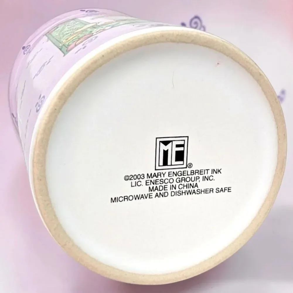 Mary Engelbreit L Initial Mug Pink Coffee Tea Cup Monogram Vintage Ceramic